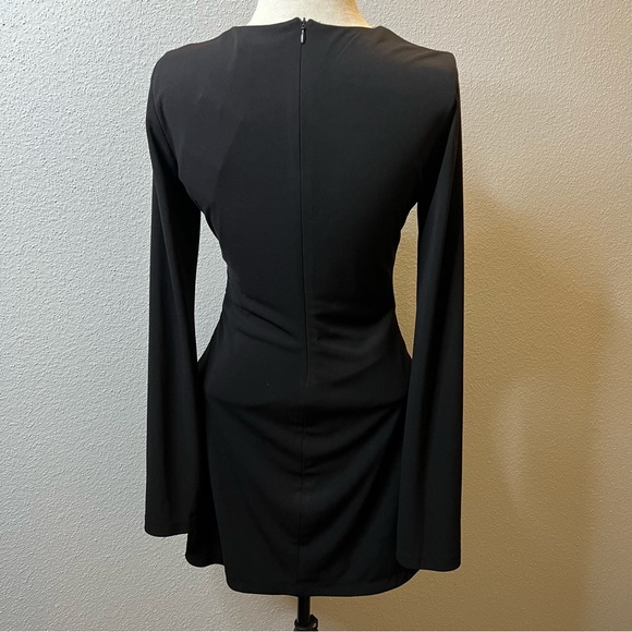 ZARA Cut-out Midriff Long sleeve Bodycon Mini dress in Black Size M NWT - Picture 10 of 11